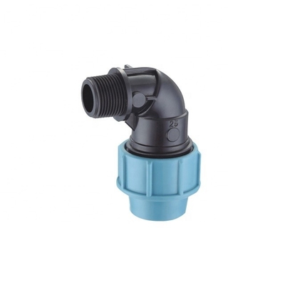 BSPT bleu foncé PN16 PP Pe raccords de tuyaux de compression coude pour l'irrigation agricole