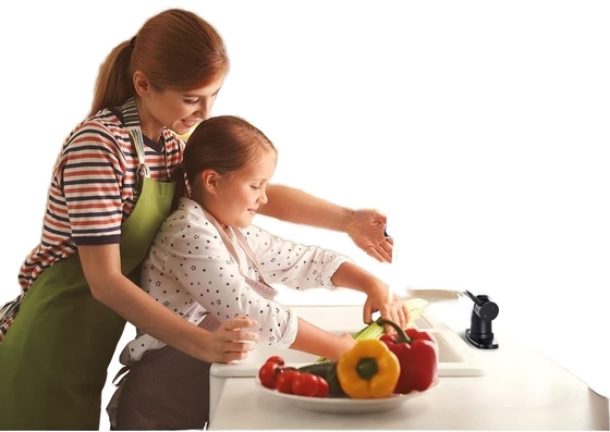 Ruban de cuisine noir mat avec pulvérisateur et design en laiton de style contemporain
