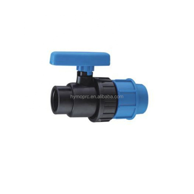 PP 1/2&quot;-4&quot; Système d'irrigation de couleur bleue Agriculture Fabrication vanne à billes de compression