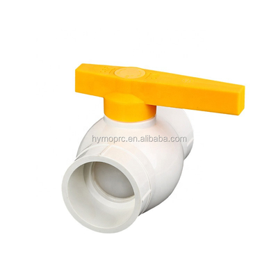 Service de traitement du moulage Ventilateur à bille en PVC de 1/2 pouce standard ASTM/DIN à poignée jaune