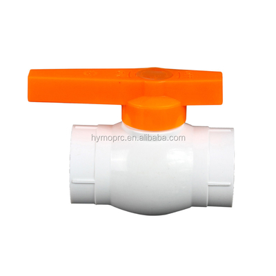 Service de traitement du moulage Ventilateur à bille en PVC de 1/2 pouce standard ASTM/DIN à poignée jaune
