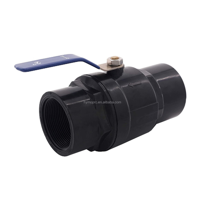 Personnalisez une vanne à bille en plastique en PVC de couleur noire de 1,5 pouce avec le service et le matériel OEM