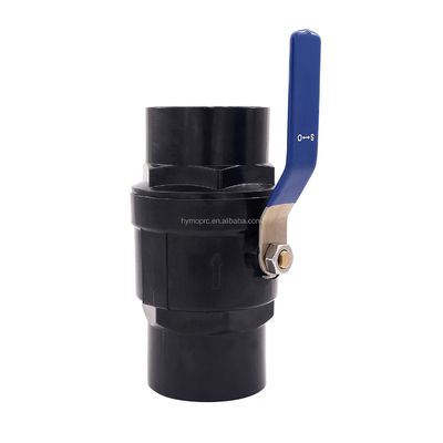 Personnalisez une vanne à bille en plastique en PVC de couleur noire de 1,5 pouce avec le service et le matériel OEM
