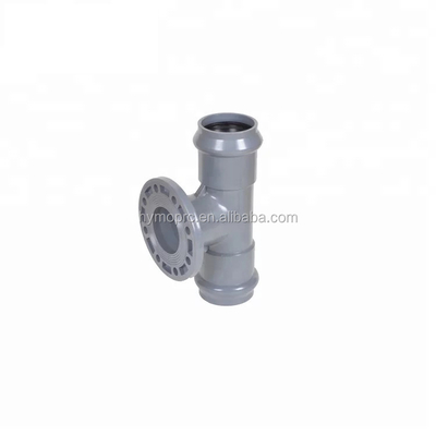 Pièces d'alimentation en eau en PVC PN10 avec tête ronde en caoutchouc et connexion de bride