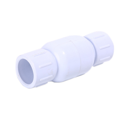 Valve de contrôle en PVC à haute pression de 1,0 MPA à 1 pouce à ressort avec couleur blanche et boule en PP