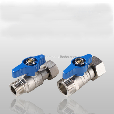 Ventilateur à bille miniature en acier inoxydable ASTM/DIN standard PEX nickelé pour tuyaux à gaz en cuivre