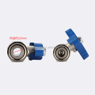 Ventilateur à bille miniature en acier inoxydable ASTM/DIN standard PEX nickelé pour tuyaux à gaz en cuivre