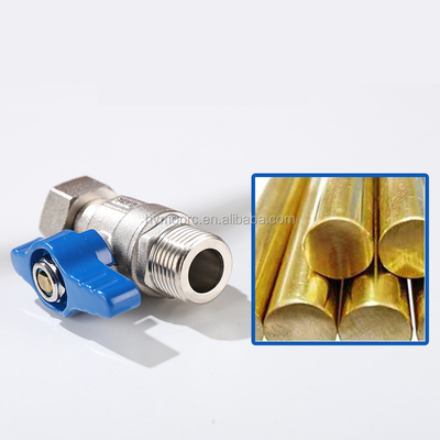 Ventilateur à bille miniature en acier inoxydable ASTM/DIN standard PEX nickelé pour tuyaux à gaz en cuivre