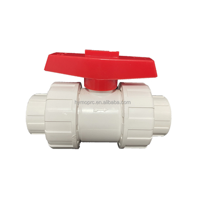 1/2 &quot;-8&quot; PVC Ventilateur à bille True Union Long Handle Couleur blanche pour la connexion de prise/fil