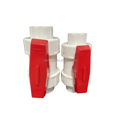 1/2 &quot;-8&quot; PVC Ventilateur à bille True Union Long Handle Couleur blanche pour la connexion de prise/fil