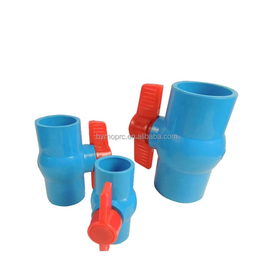 Matériaux de plomberie Valve à bille bleue 1/2 PP avec poignée ABS et norme ASTM/DIN/ASNZ/JIS