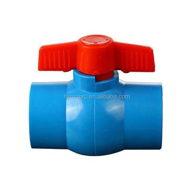 Matériaux de plomberie Valve à bille bleue 1/2 PP avec poignée ABS et norme ASTM/DIN/ASNZ/JIS