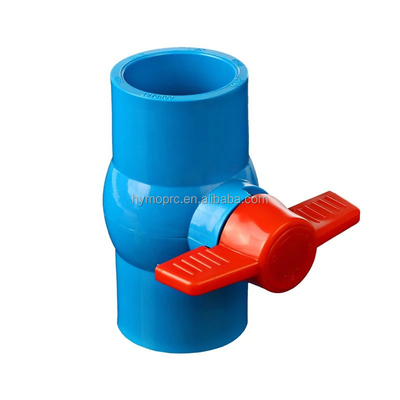 Matériaux de plomberie Valve à bille bleue 1/2 PP avec poignée ABS et norme ASTM/DIN/ASNZ/JIS