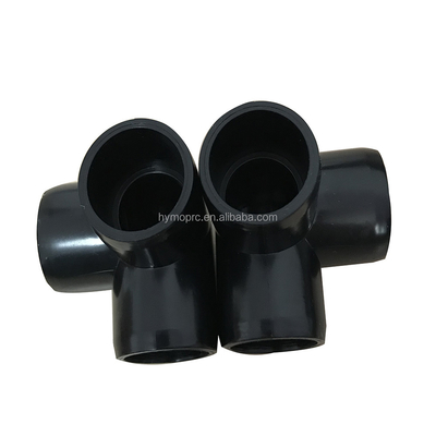 Coude en PVC noir à 3 voies pour 1/2 &quot; à 1&quot; raccords de tuyaux personnalisables OEM ODM