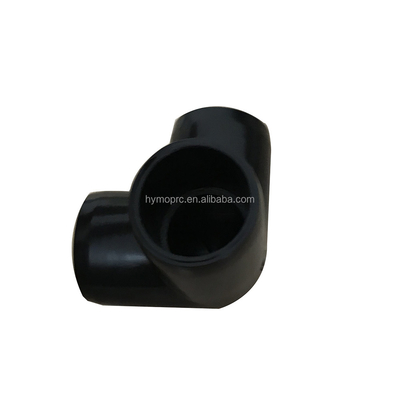 Coude en PVC noir à 3 voies pour 1/2 &quot; à 1&quot; raccords de tuyaux personnalisables OEM ODM
