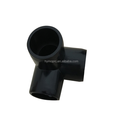 Coude en PVC noir à 3 voies pour 1/2 &quot; à 1&quot; raccords de tuyaux personnalisables OEM ODM