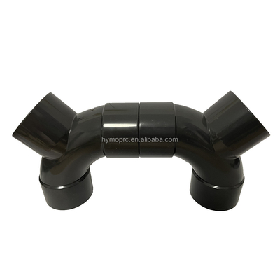 Pipe à 45 degrés Y-branch, monture latérale Tee DN50 pour tuyaux d'eau longueur standard Blanc