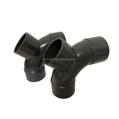 Pipe à 45 degrés Y-branch, monture latérale Tee DN50 pour tuyaux d'eau longueur standard Blanc