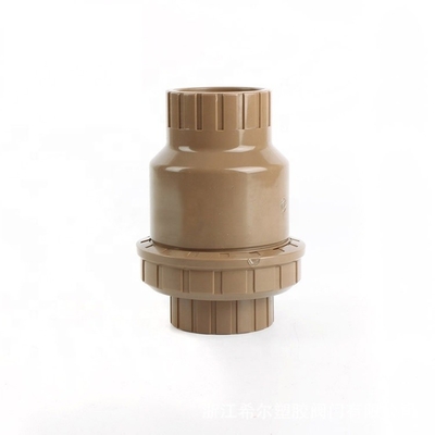 Valve en plastique de 1 pouce de couleur brune verticale PVC à bille de contrôle à pression de 1,0 MPA
