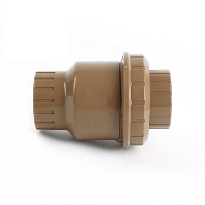 Valve en plastique de 1 pouce de couleur brune verticale PVC à bille de contrôle à pression de 1,0 MPA