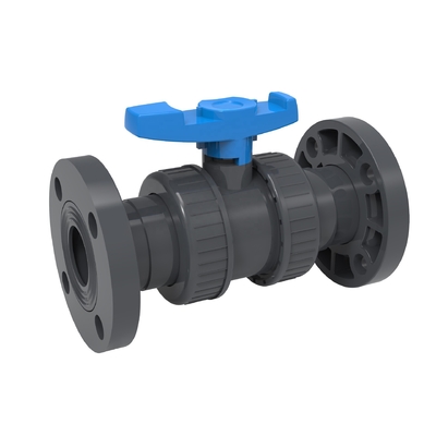 Valve à bille en PP PVC à double union pour tuyau de 1 pouce à pression de 1,0 MPA et O-ring EPDM