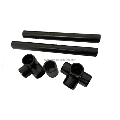 Épaisseur standard raccords de meubles en PVC raccords de tuyaux noirs 3 4 5 connecteur de tuyaux