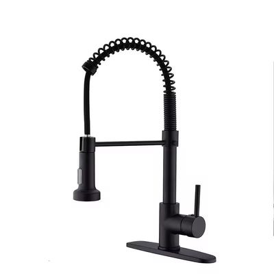 Faucon de cuisine classique en acier inoxydable à poignée unique avec cœur de vanne en céramique et lumière LED